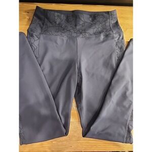 Skechers GoWalk Leggings Women M High Waisted with Side Pockets Navy Blue Floral